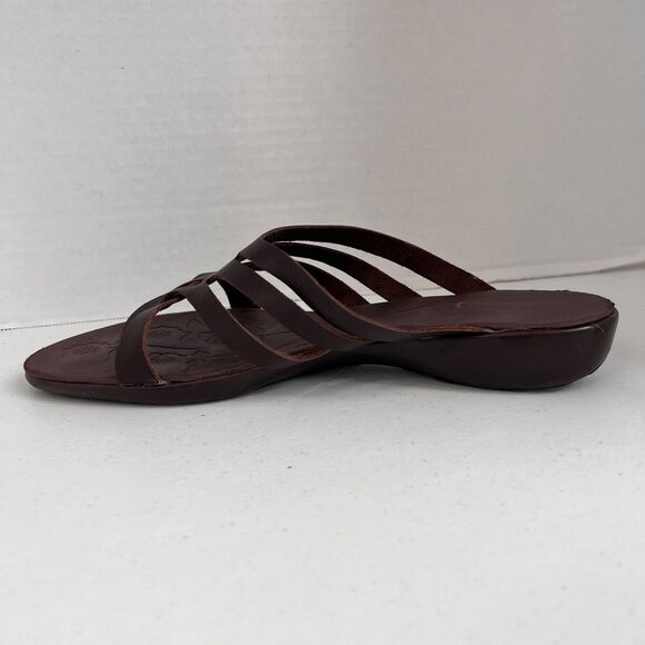 St. John's Bay Women's Brown Leather Flip Flop Sandals Strappy Size 10 M - Picture 7 of 11